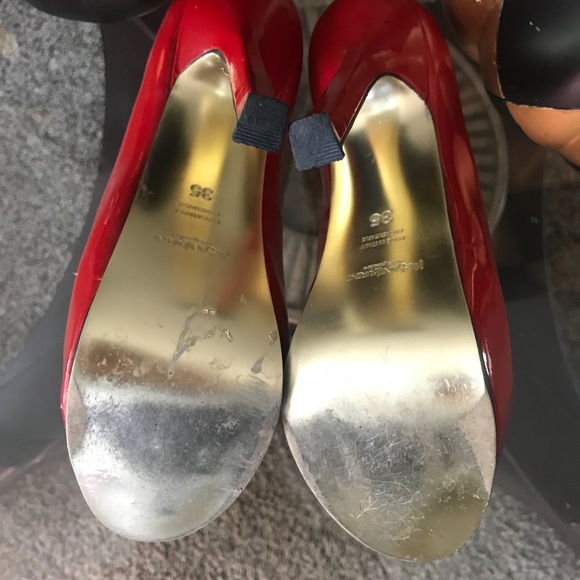 πYSL Yves Saint Laurent Red Platform Heels - Picture 6 of 7
